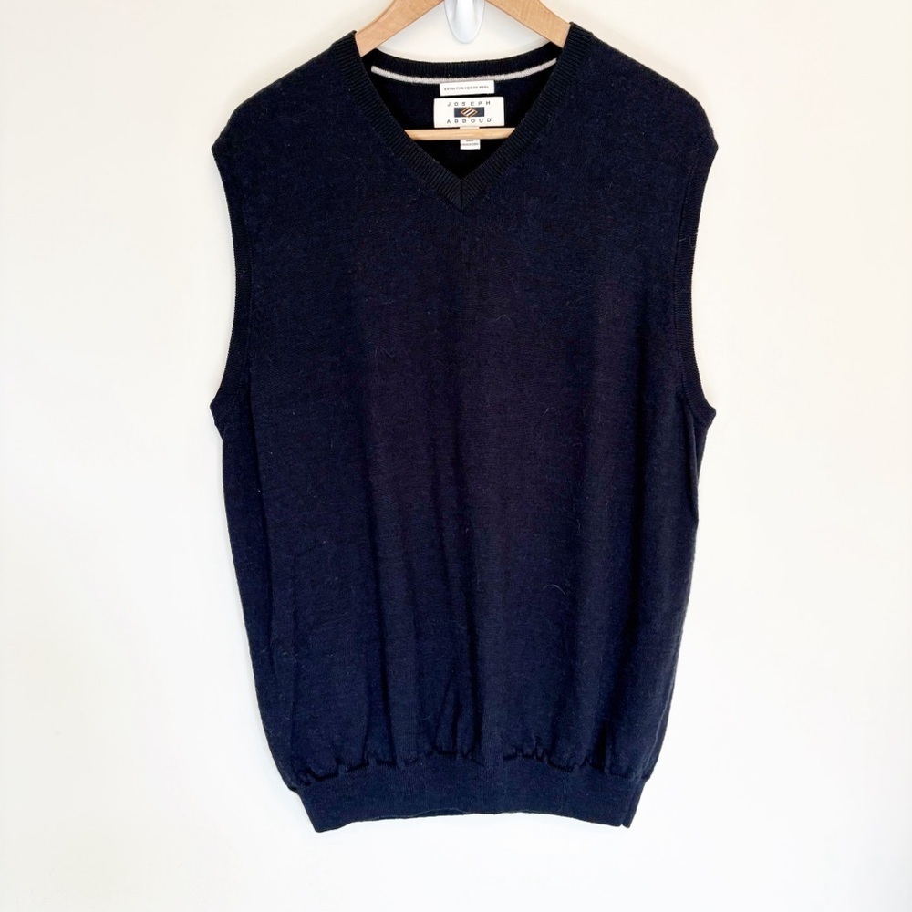 Joseph Abboud Marino Wool Navy Blue Sweater Vest size XL
